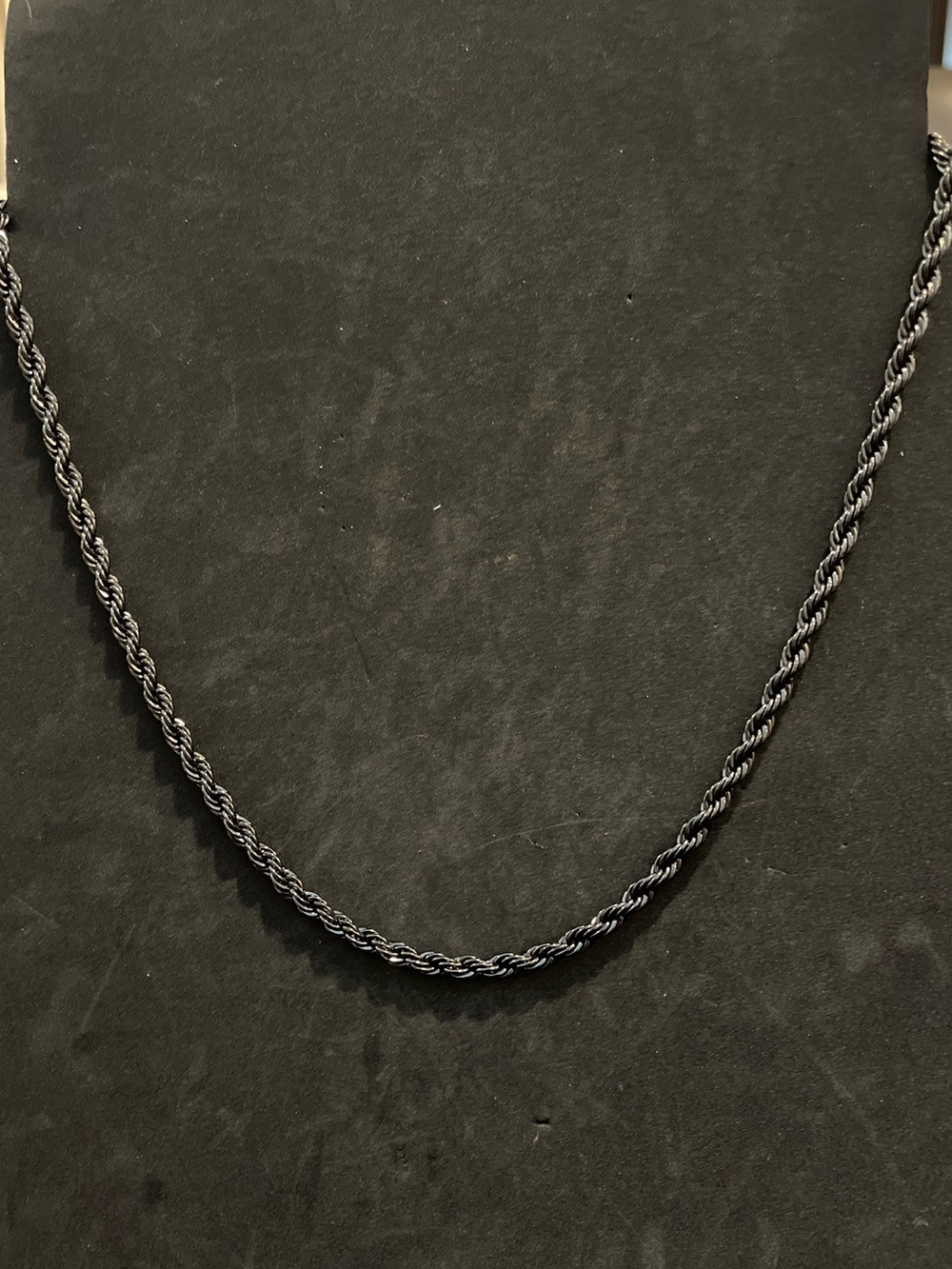 Classic Twisted Rope Chain Necklace in Black